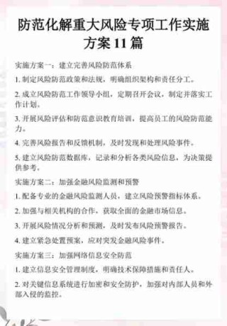 金融风险防范措施/金融风险的防范与化解