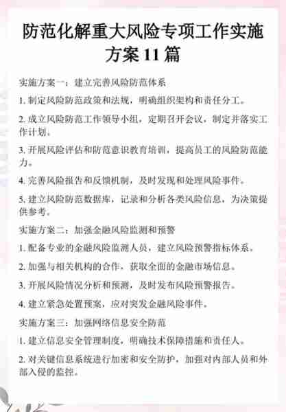 金融风险防范措施/金融风险的防范与化解